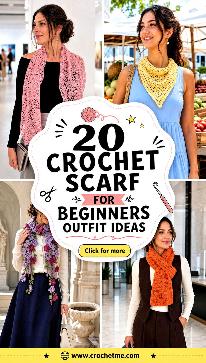 20 Crochet Scarf For Beginners outfit ideas - 20 Crochet Scarf For Beginners outfit ideas