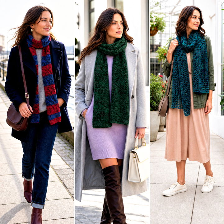 20 Crochet Scarf Worsted Weight Yarn Outfit Ideas for Fall