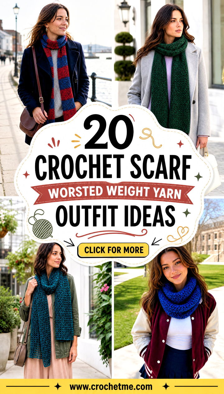 20 Crochet Scarf Worsted Weight Yarn outfit ideas - 20 Crochet Scarf Worsted Weight Yarn outfit ideas