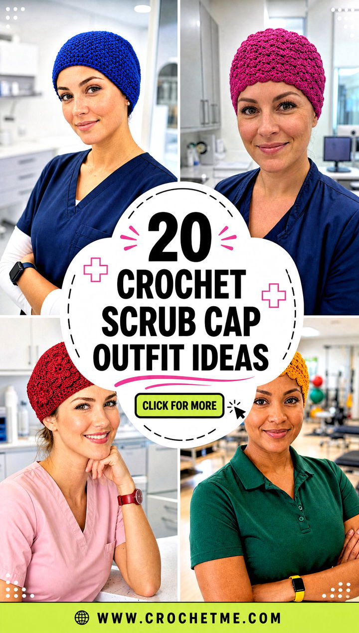 20 Crochet Scrub Cap outfit ideas - 20 Crochet Scrub Cap outfit ideas