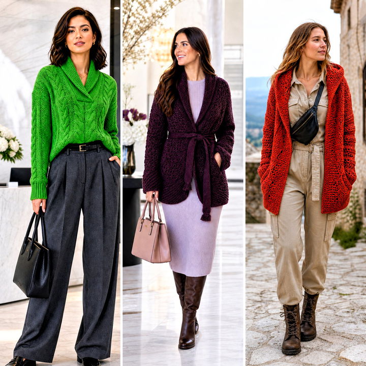 20 Crochet Shawl Collar Sweater Outfit Ideas for Cozy Days