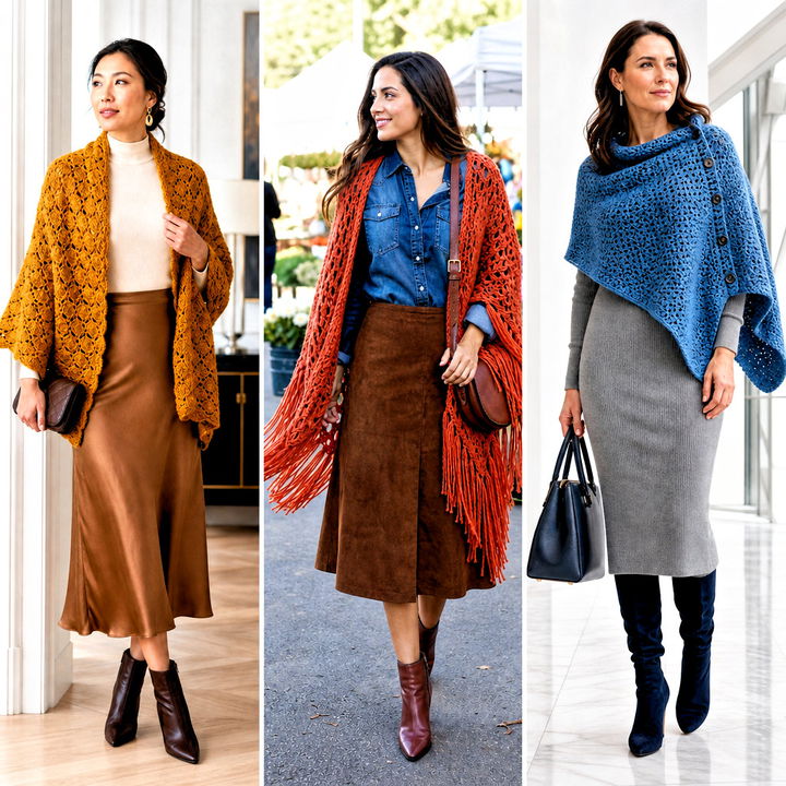 20 Crochet Shawl Worsted Weight Yarn Outfit Ideas for Fall