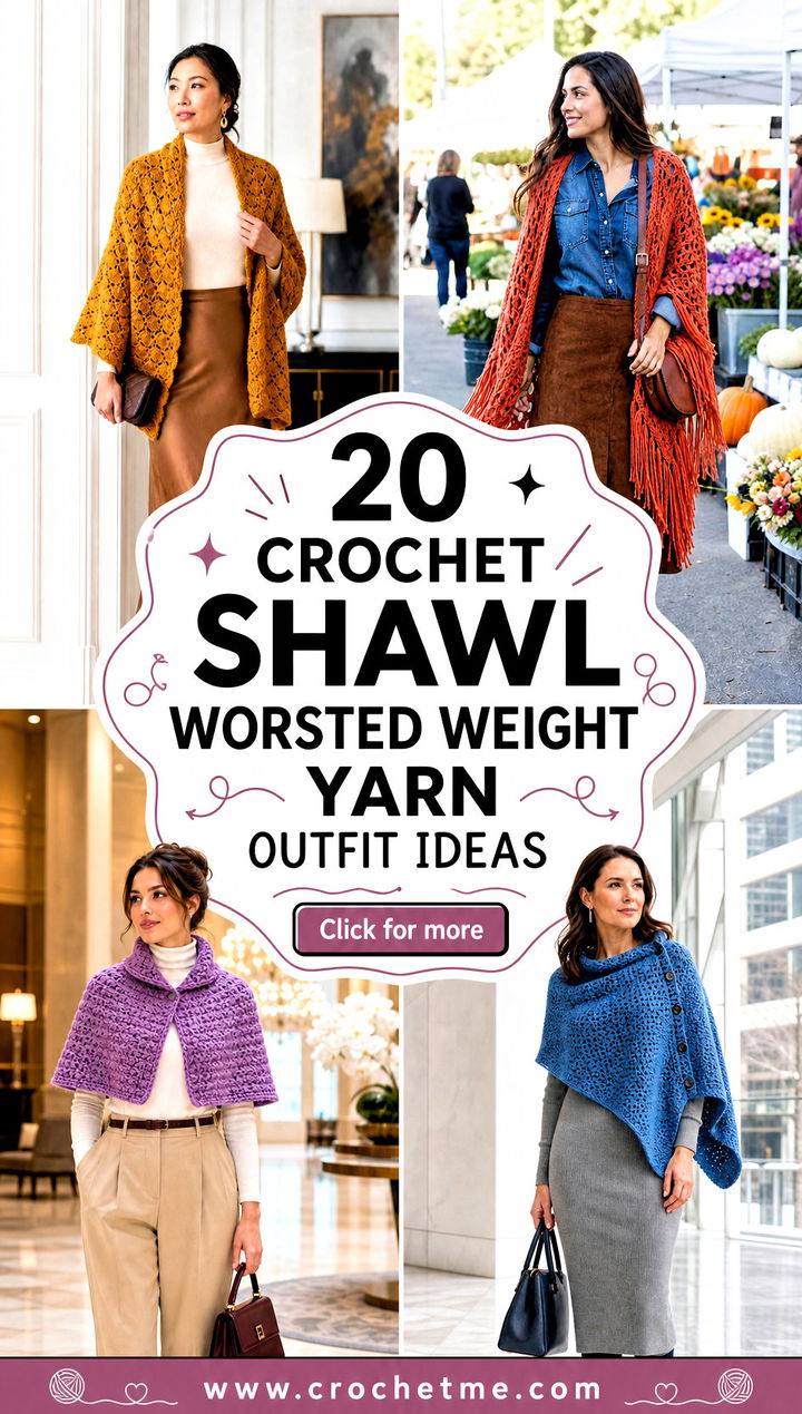 20 Crochet Shawl Worsted Weight Yarn outfit ideas - 20 Crochet Shawl Worsted Weight Yarn outfit ideas