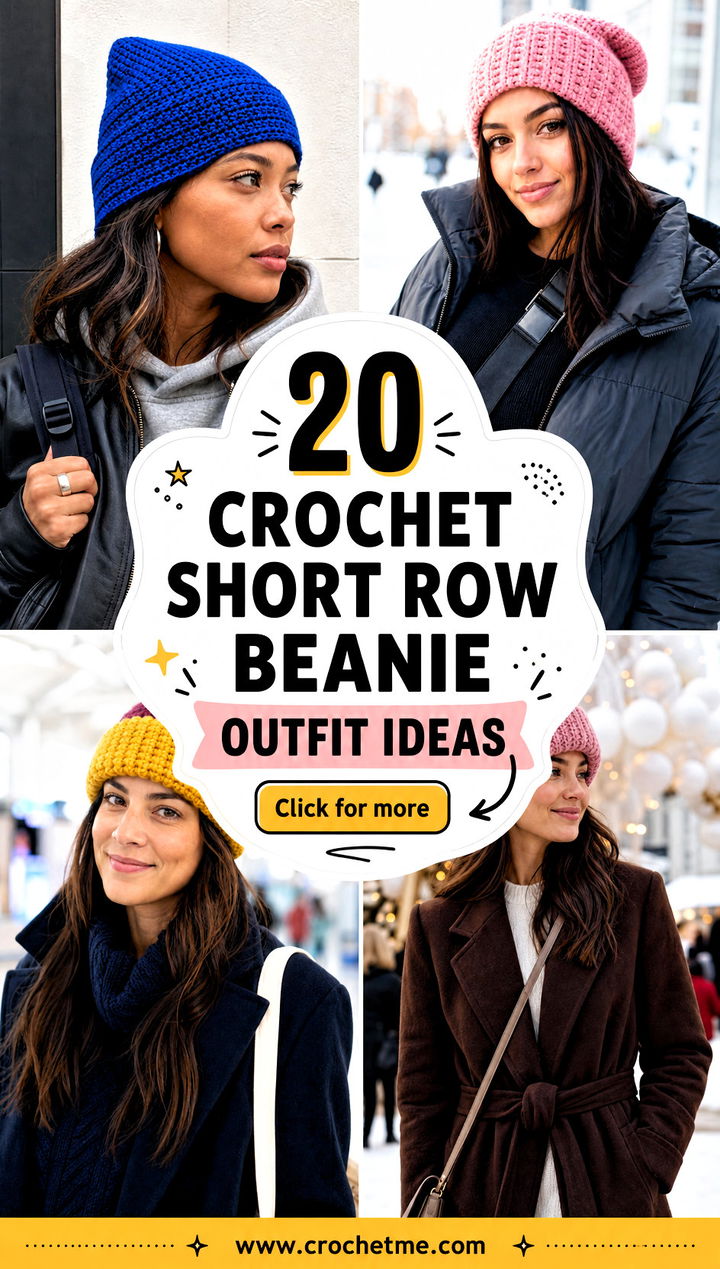 20 Crochet Short Row Beanie outfit ideas - 20 Crochet Short Row Beanie outfit ideas