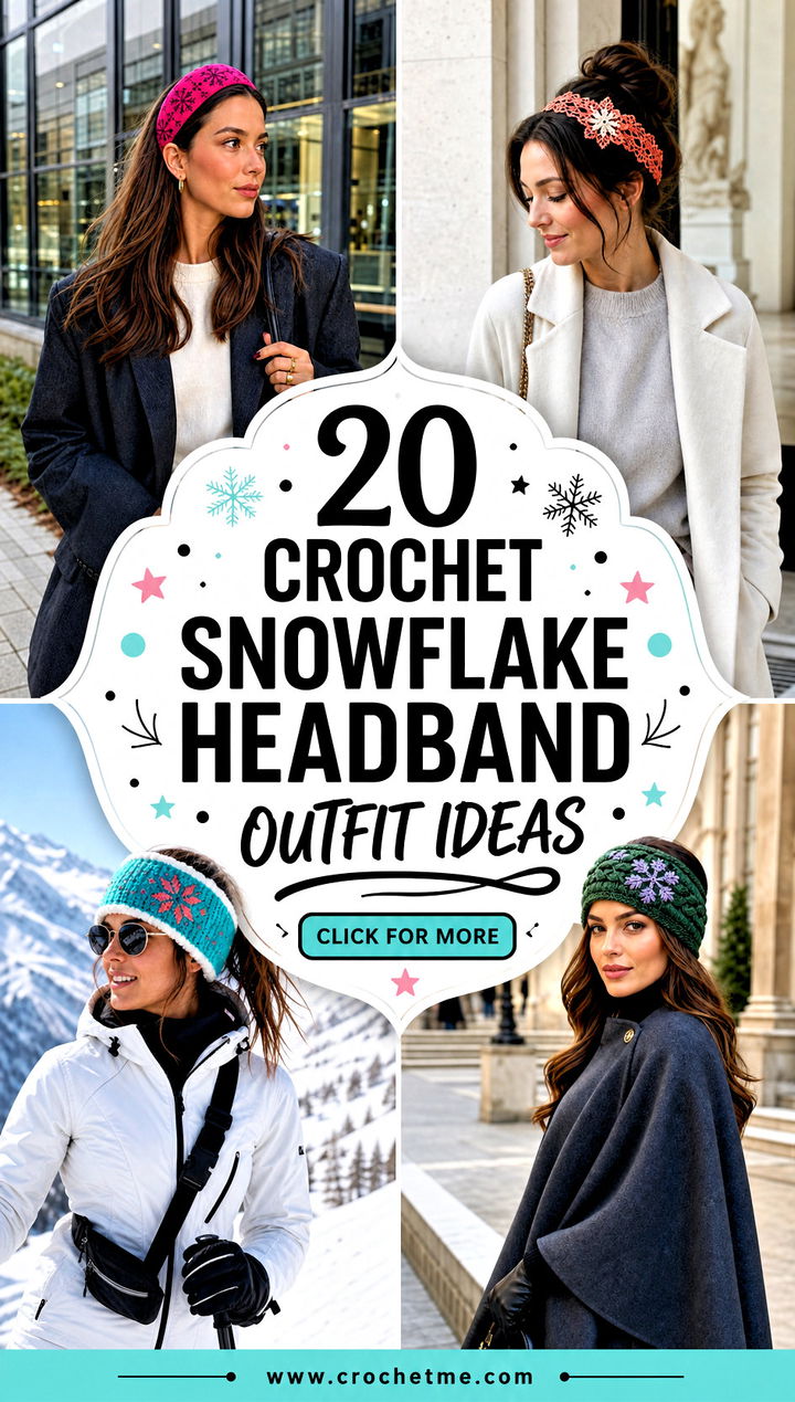 20 Crochet Snowflake Headband outfit ideas - 20 Crochet Snowflake Headband outfit ideas