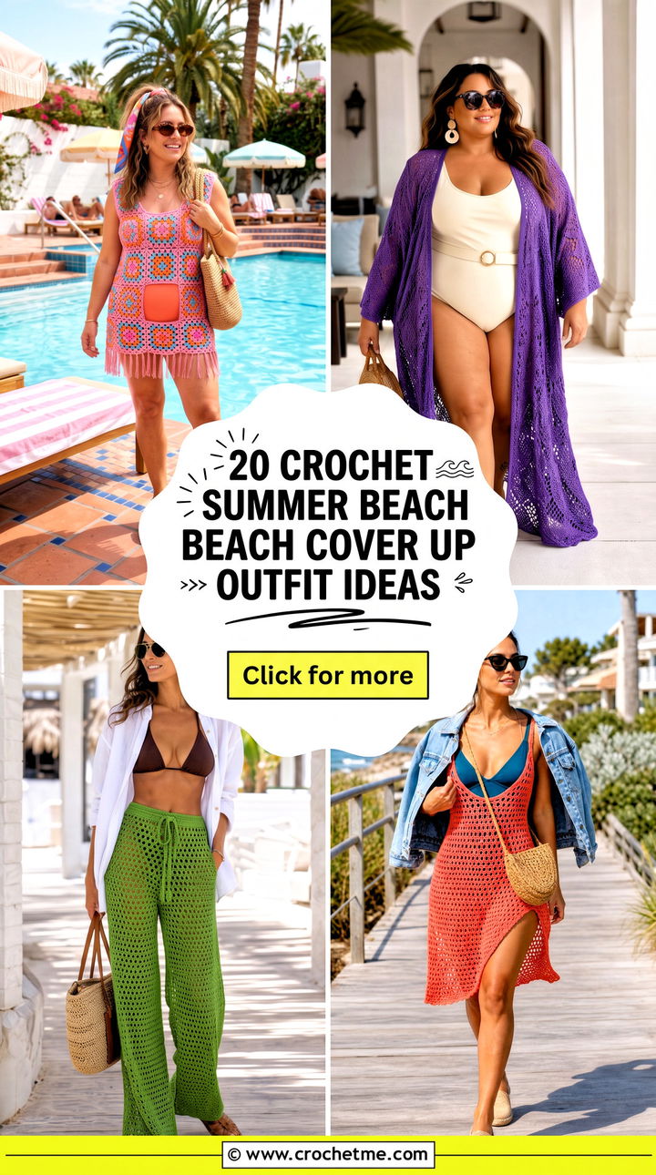 20 Crochet Summer Beach Cover Up outfit ideas - 20 Crochet Summer Beach Cover Up outfit ideas