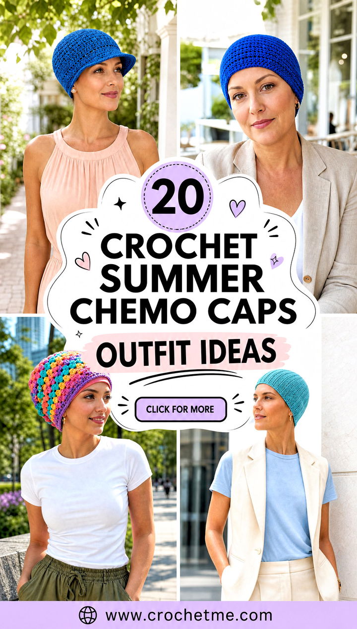 20 Crochet Summer Chemo Caps outfit ideas - 20 Crochet Summer Chemo Caps outfit ideas