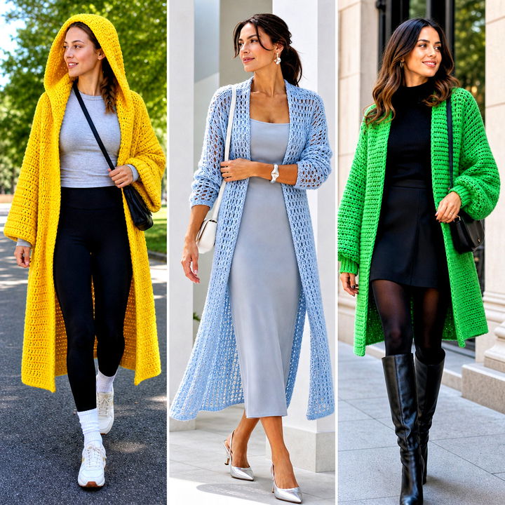 20 Crochet Sweater Coat Outfit Ideas for Polished Warmth