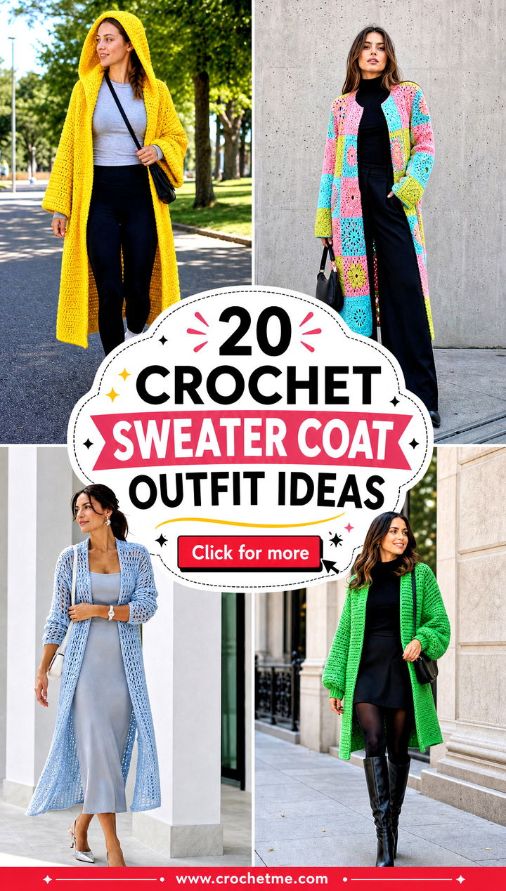 20 Crochet Sweater Coat outfit ideas - 20 Crochet Sweater Coat outfit ideas