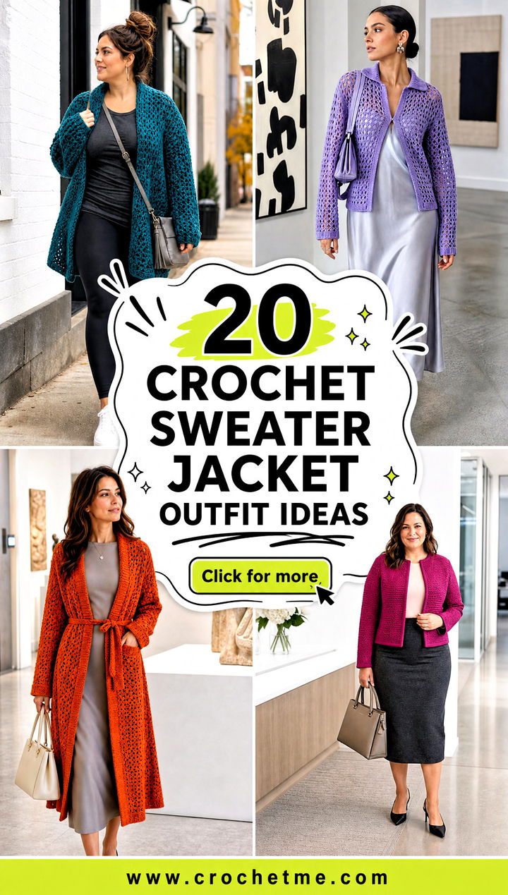 20 Crochet Sweater Jacket outfit ideas - 20 Crochet Sweater Jacket outfit ideas