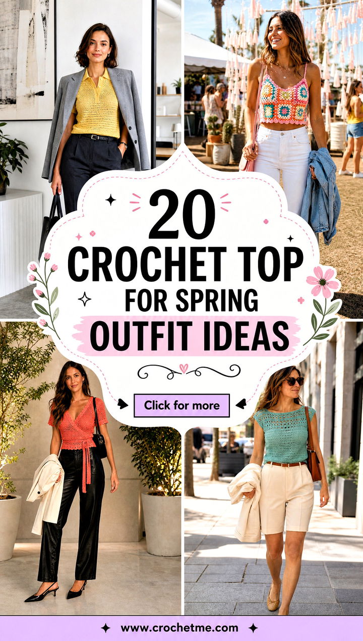20 Crochet Top For Spring outfit ideas - 20 Crochet Top For Spring outfit ideas