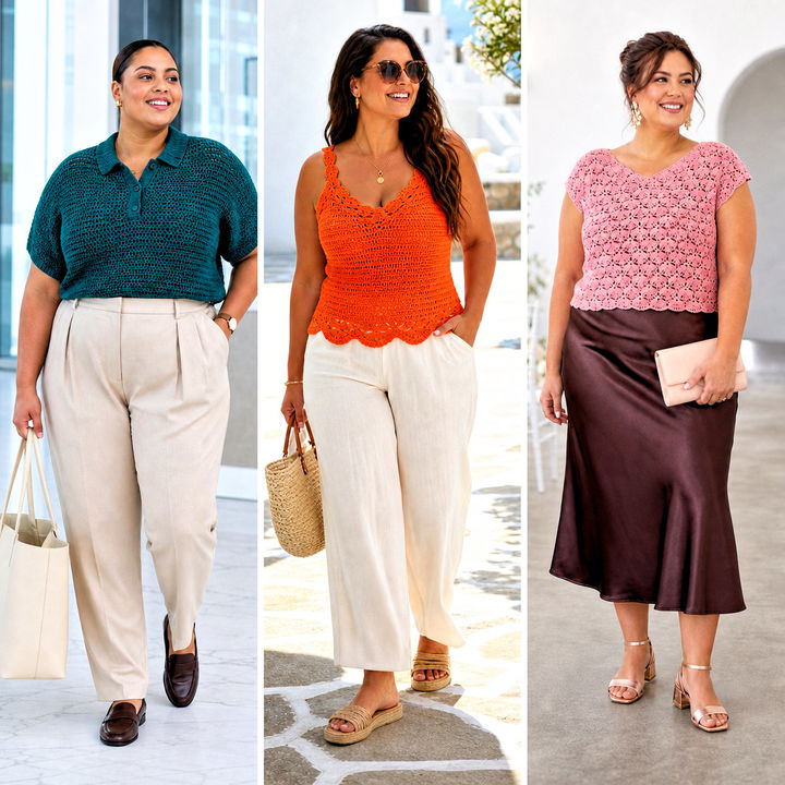 20 Crochet Top Plus Size Outfit Ideas for Confident Style
