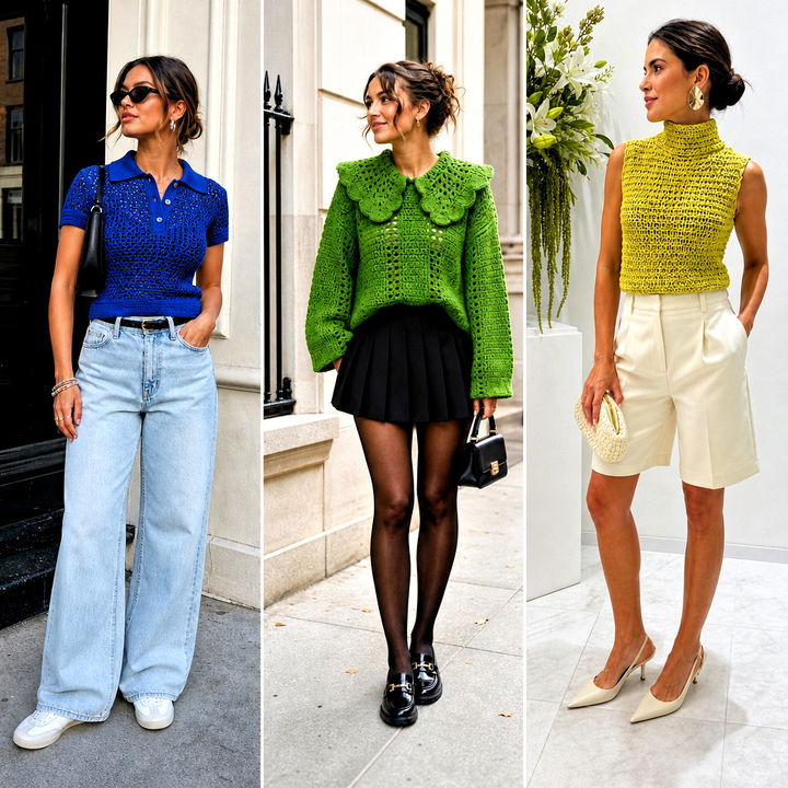 20 Crochet Top With Collar Outfit Ideas for Polished Style