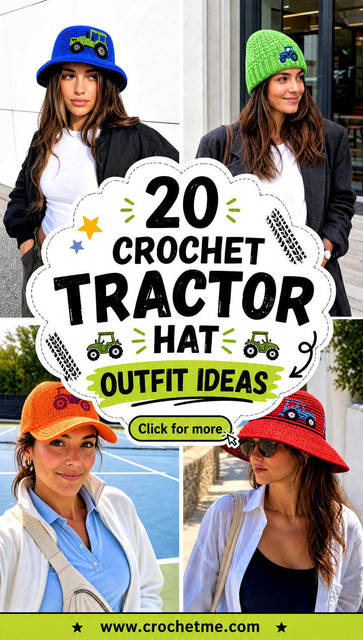20 Crochet Tractor Hat outfit ideas - 20 Crochet Tractor Hat outfit ideas