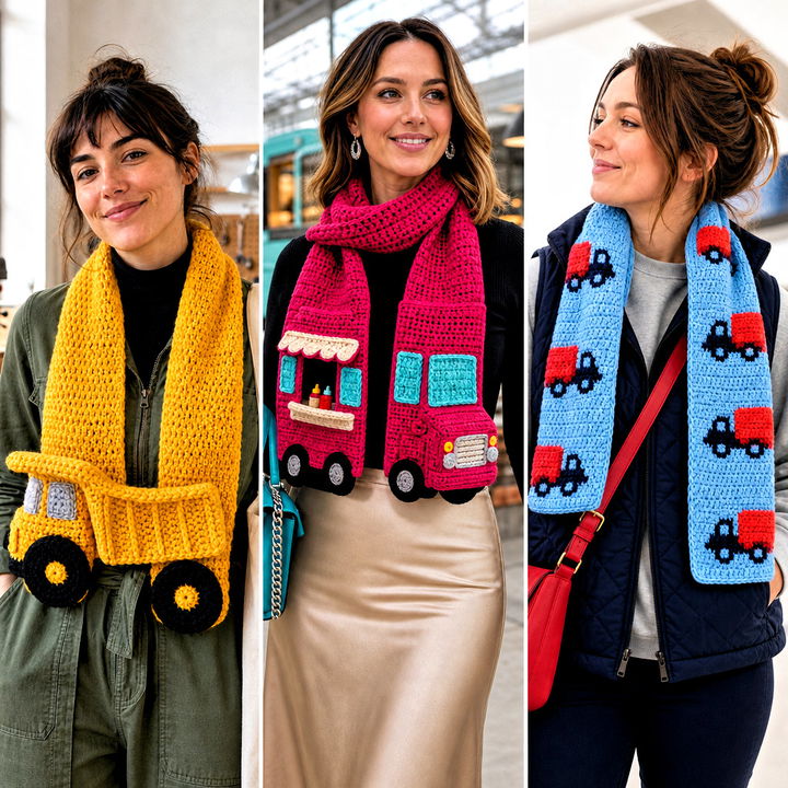 20 Crochet Truck Scarf Outfit Ideas for Fun Road-Trip Style