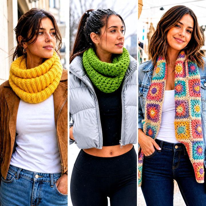 20 Crochet Tube Scarf Outfit Ideas for Cozy Layered Looks