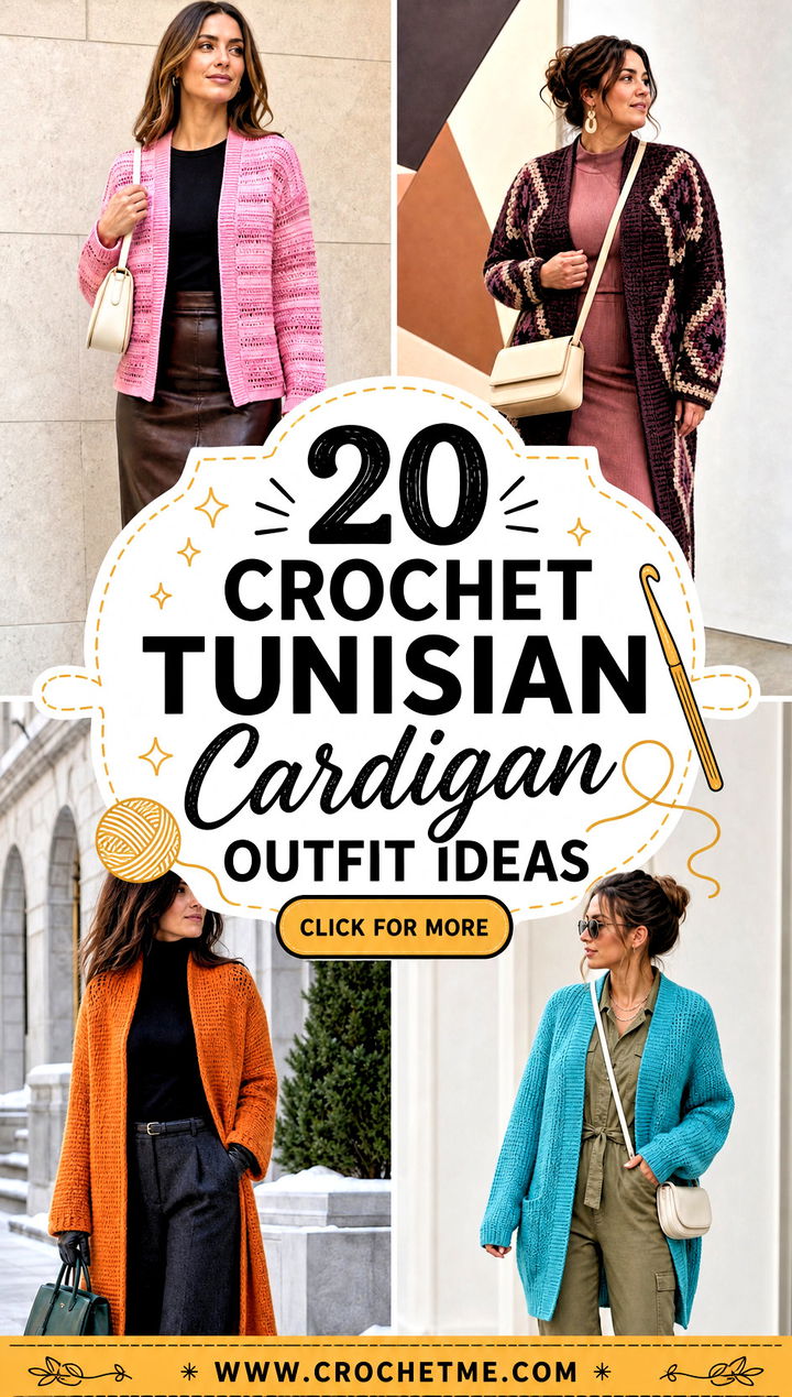 20 Crochet Tunisian Cardigan outfit ideas - 20 Crochet Tunisian Cardigan outfit ideas