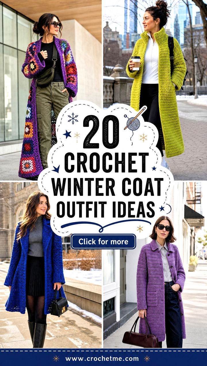 20 Crochet Winter Coat outfit ideas - 20 Crochet Winter Coat outfit ideas