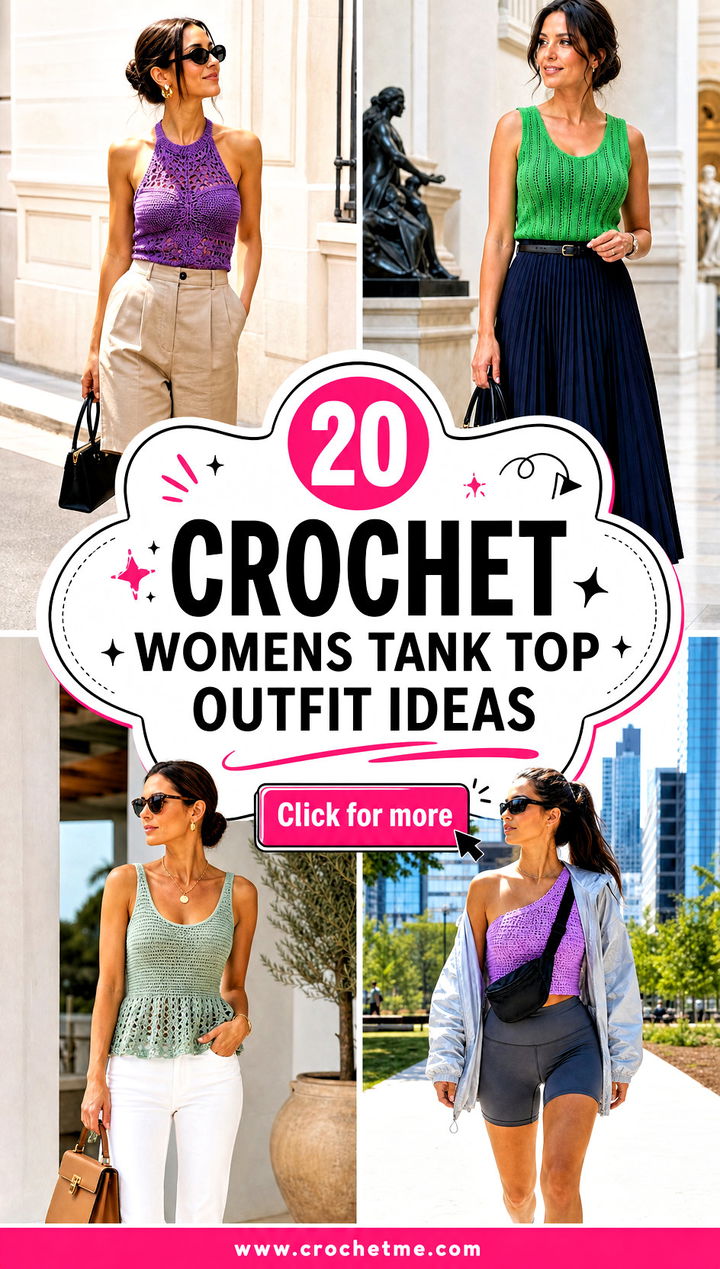 20 Crochet Womens Tank Top outfit ideas - 20 Crochet Womens Tank Top outfit ideas