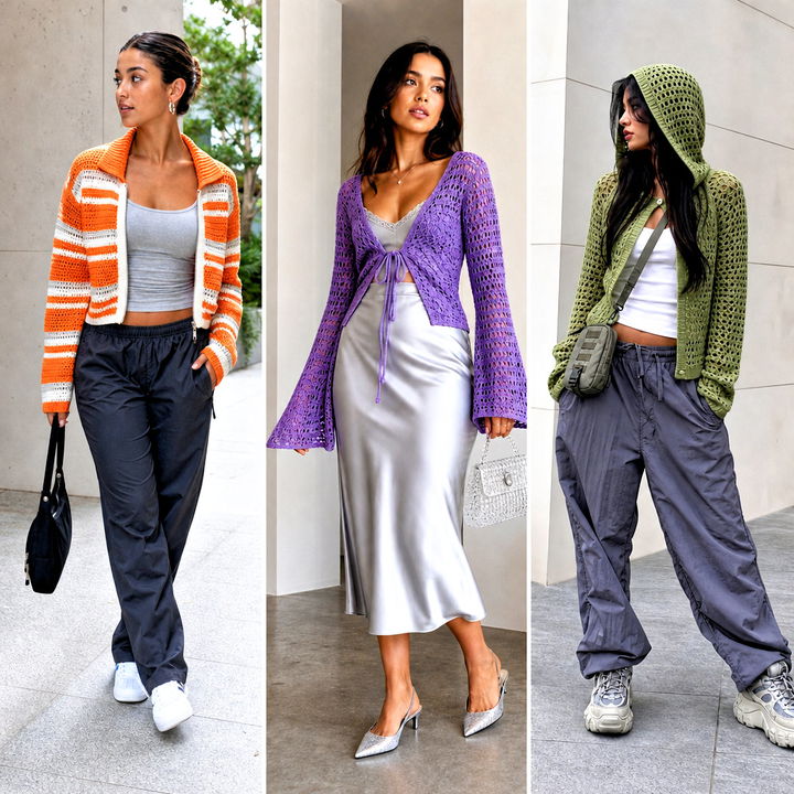 20 Crochet Y2K Cardigan Outfit Ideas for Retro Layering