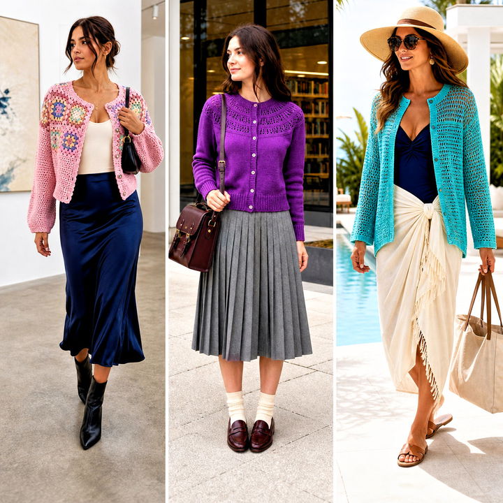 20 Crochet Yoke Cardigan Outfit Ideas for Cozy Layering