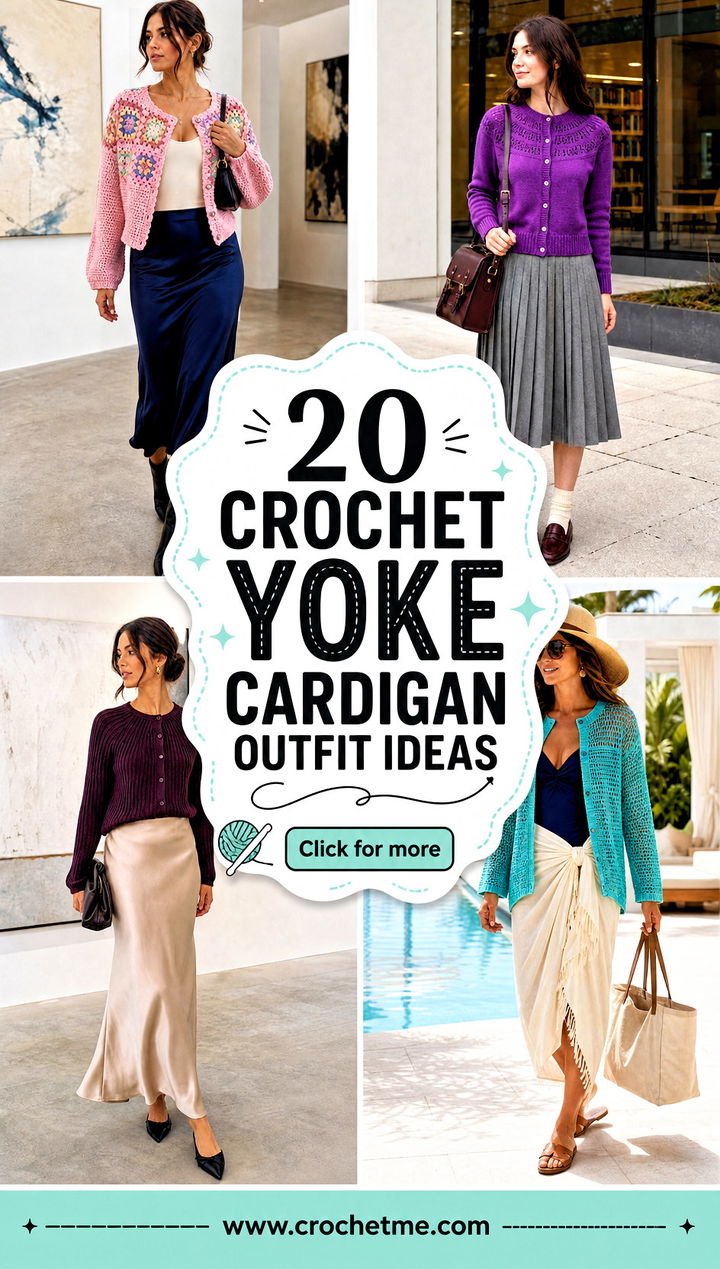 20 Crochet Yoke Cardigan outfit ideas - 20 Crochet Yoke Cardigan outfit ideas