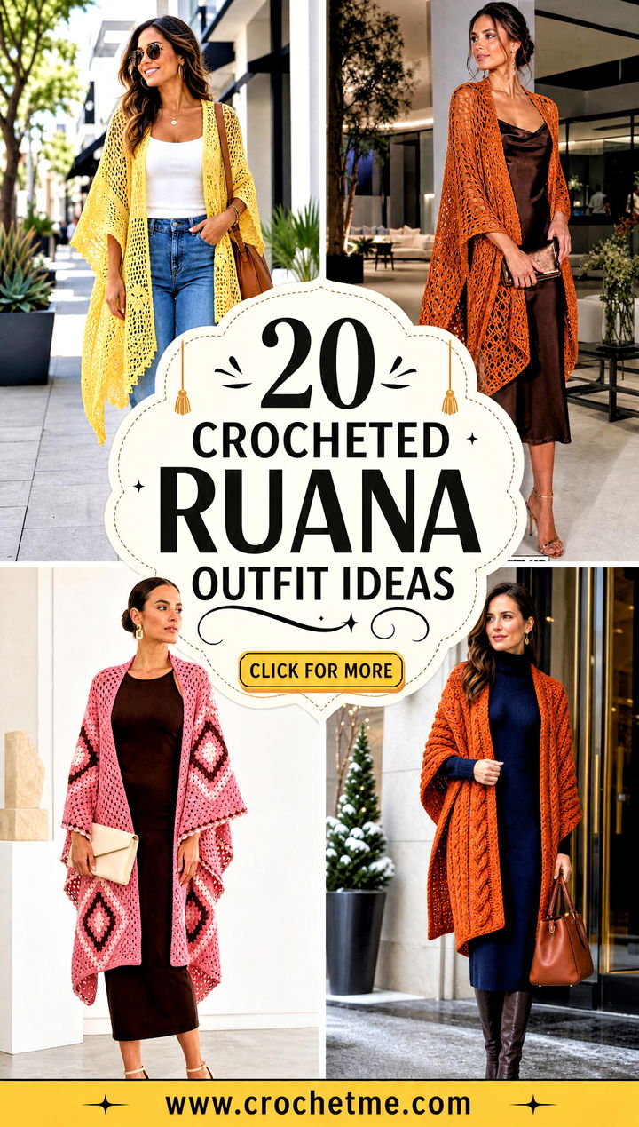 20 Crocheted Ruana outfit ideas - 20 Crocheted Ruana outfit ideas