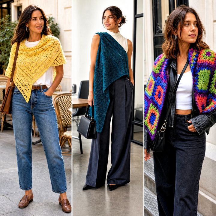 20 Crocheted Shawl Outfit Ideas for Elegant Year-Round Layering