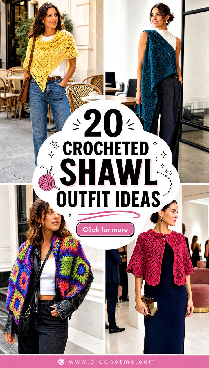 20 Crocheted Shawl outfit ideas - 20 Crocheted Shawl outfit ideas