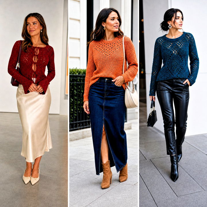 20 Cross My Heart Crochet Sweater Outfit Ideas for Cozy Days