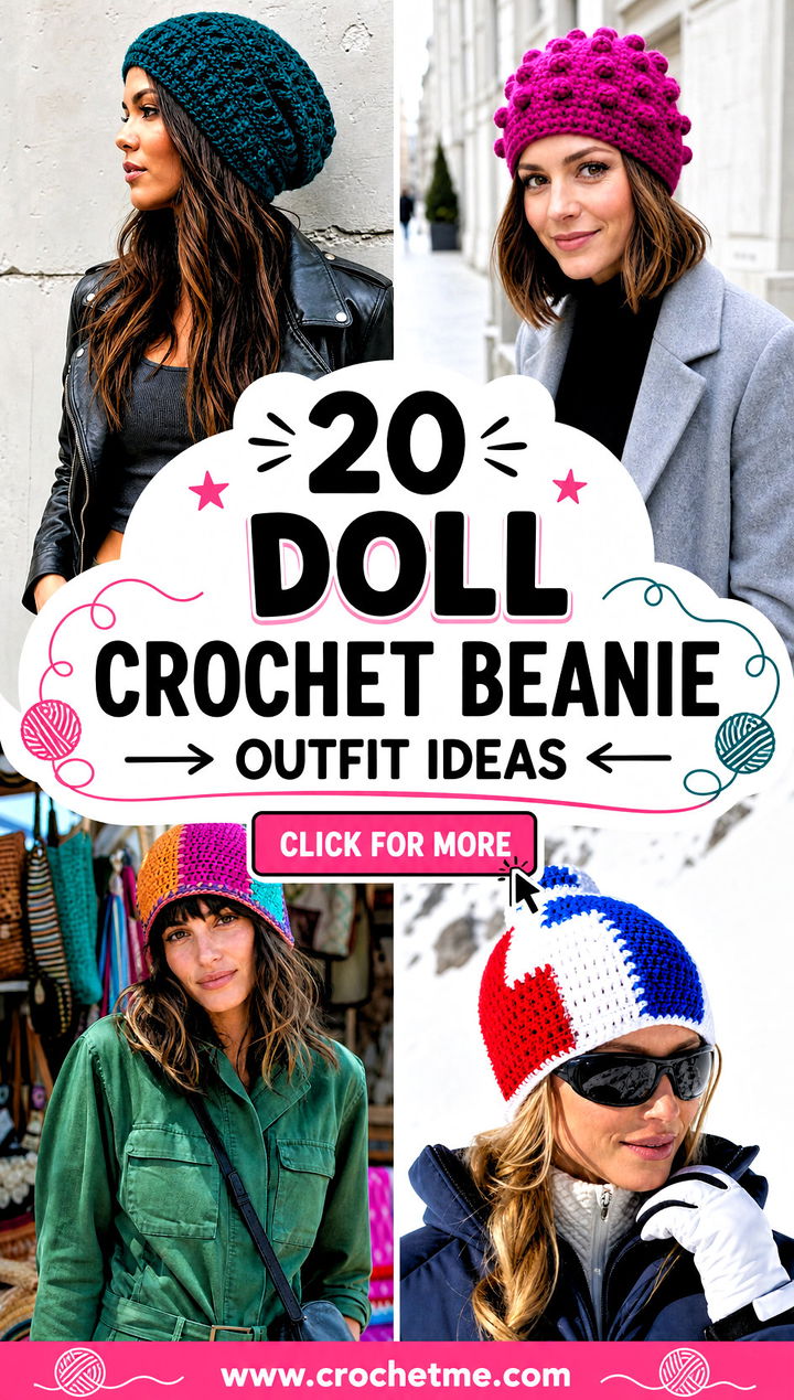 20 Doll Crochet Beanie outfit ideas - 20 Doll Crochet Beanie outfit ideas