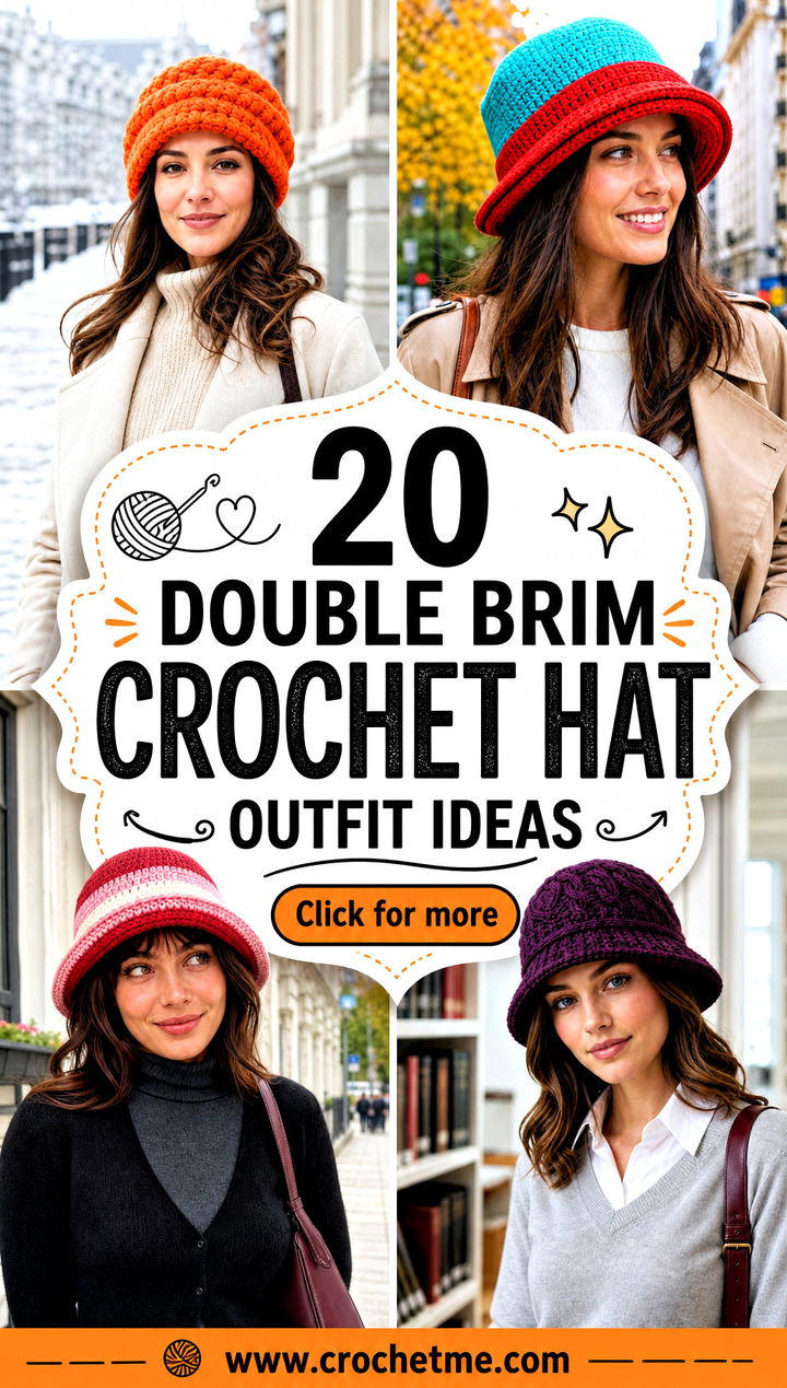 20 Double Brim Crochet Hat outfit ideas - 20 Double Brim Crochet Hat outfit ideas