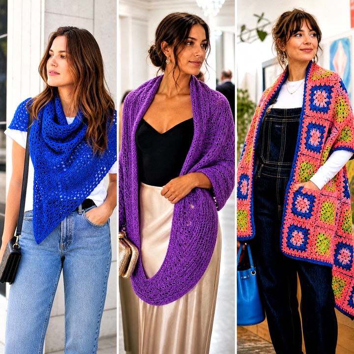 20 Double Crochet Shawl Outfit Ideas for Elegant Layering