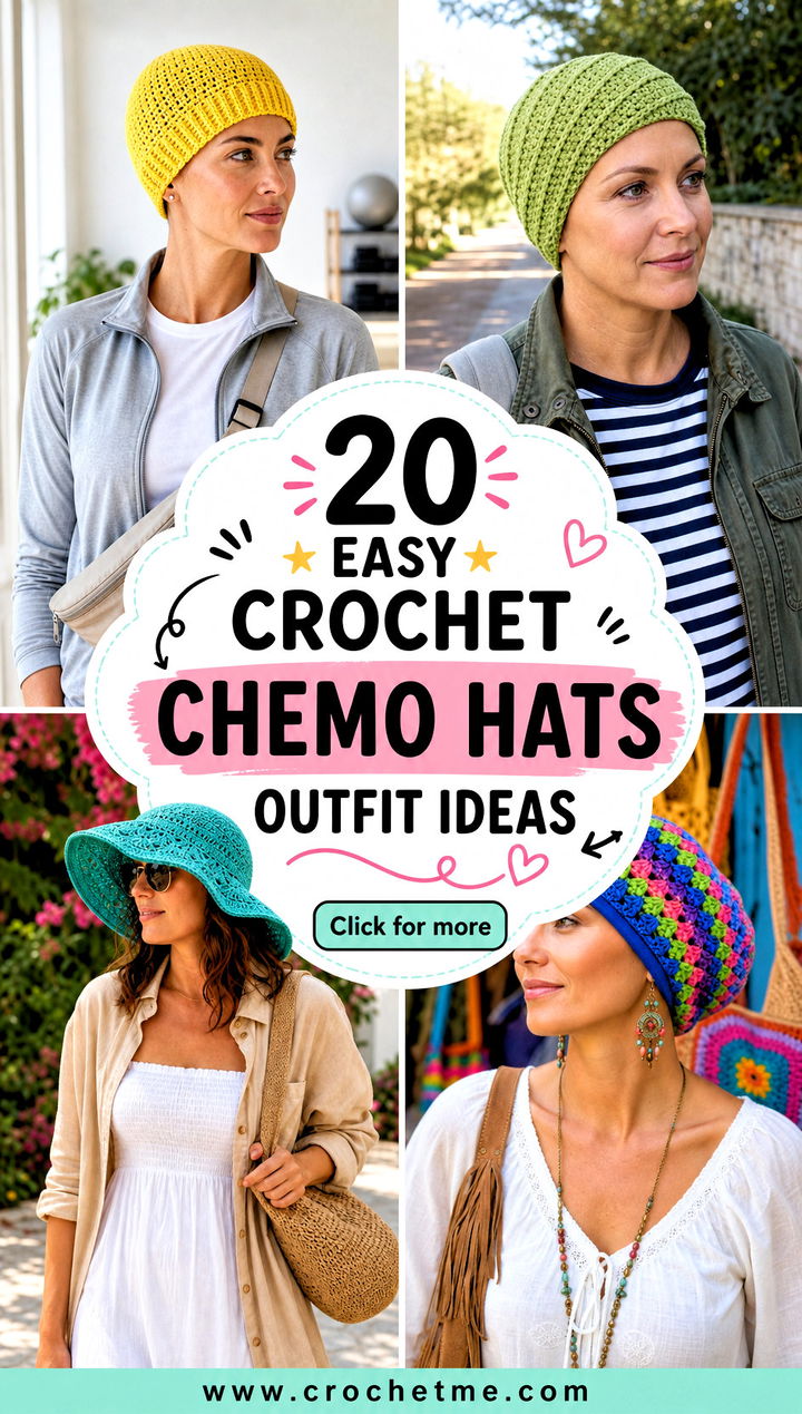 20 Easy Crochet Chemo Hats outfit ideas - 20 Easy Crochet Chemo Hats outfit ideas