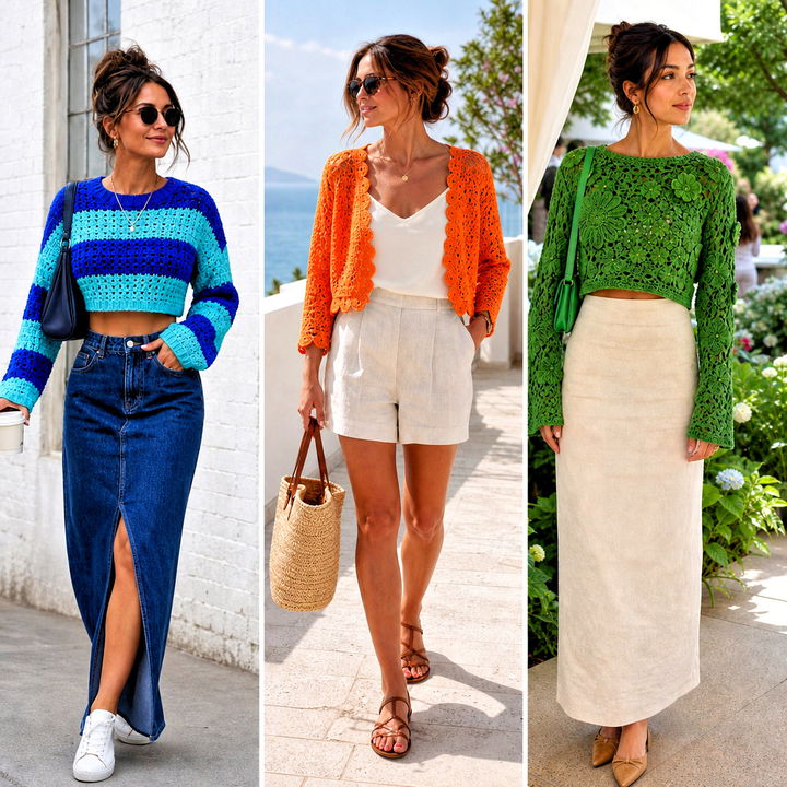 20 Easy Crochet Cropped Sweater Outfit Ideas for Chic Layers