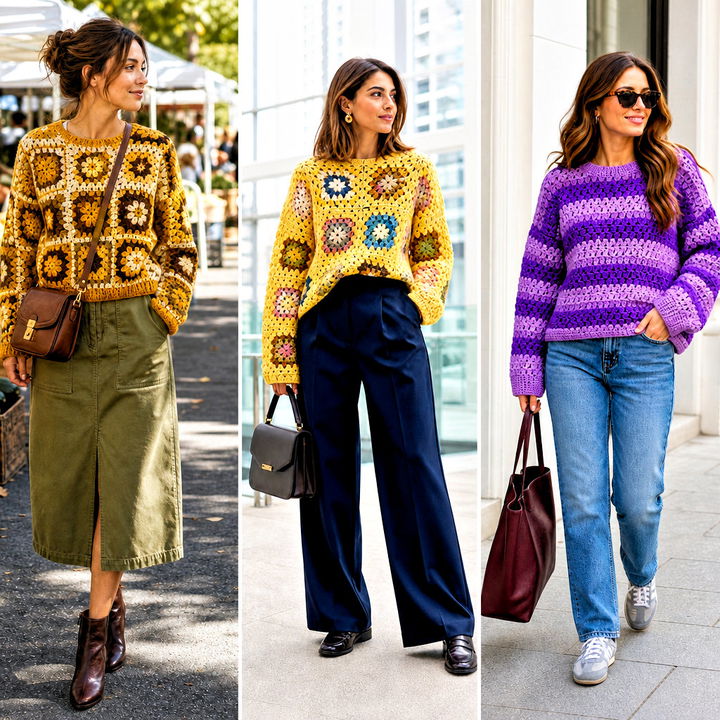 20 Easy Crochet Sweater for Women Outfit Ideas for Fall