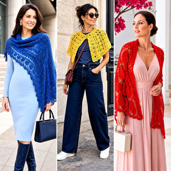 20 Elegant Crochet Shawl Outfit Ideas for Graceful Layers