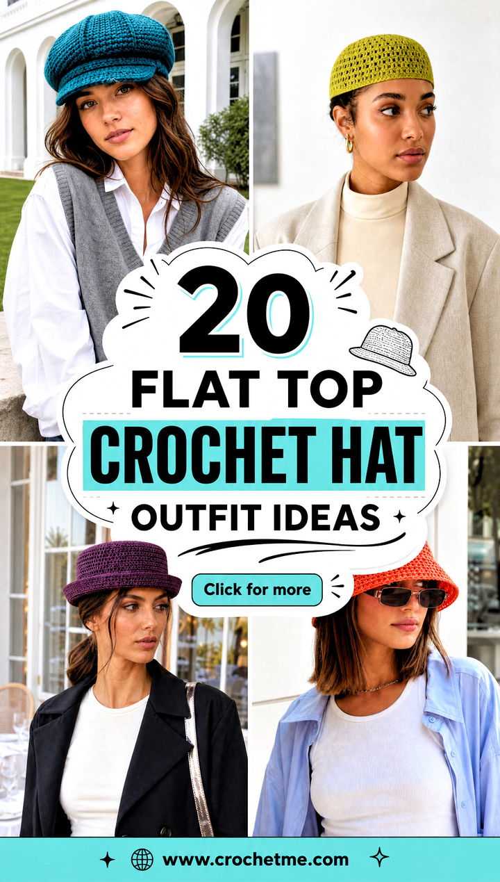 20 Flat Top Crochet Hat outfit ideas - 20 Flat Top Crochet Hat outfit ideas