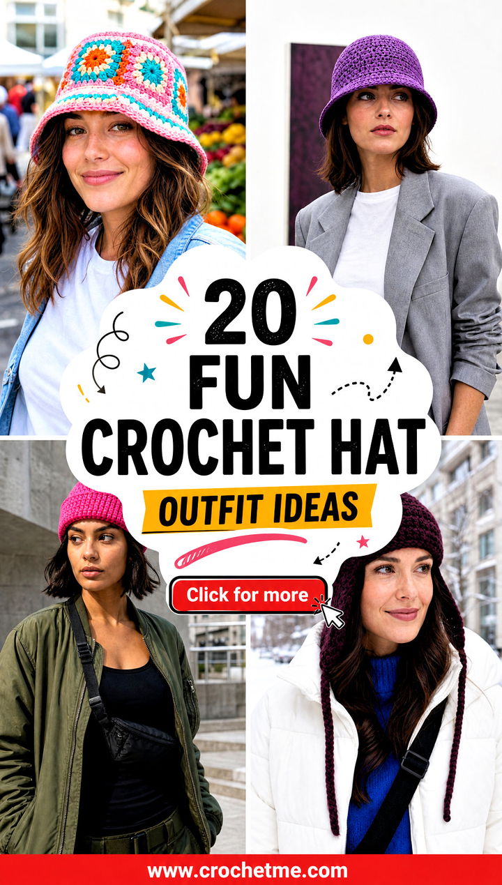 20 Fun Crochet Hat outfit ideas - 20 Fun Crochet Hat outfit ideas