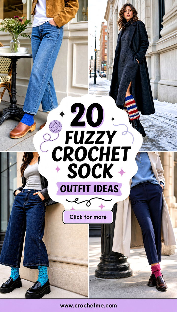 20 Fuzzy Crochet Sock outfit ideas - 20 Fuzzy Crochet Sock outfit ideas