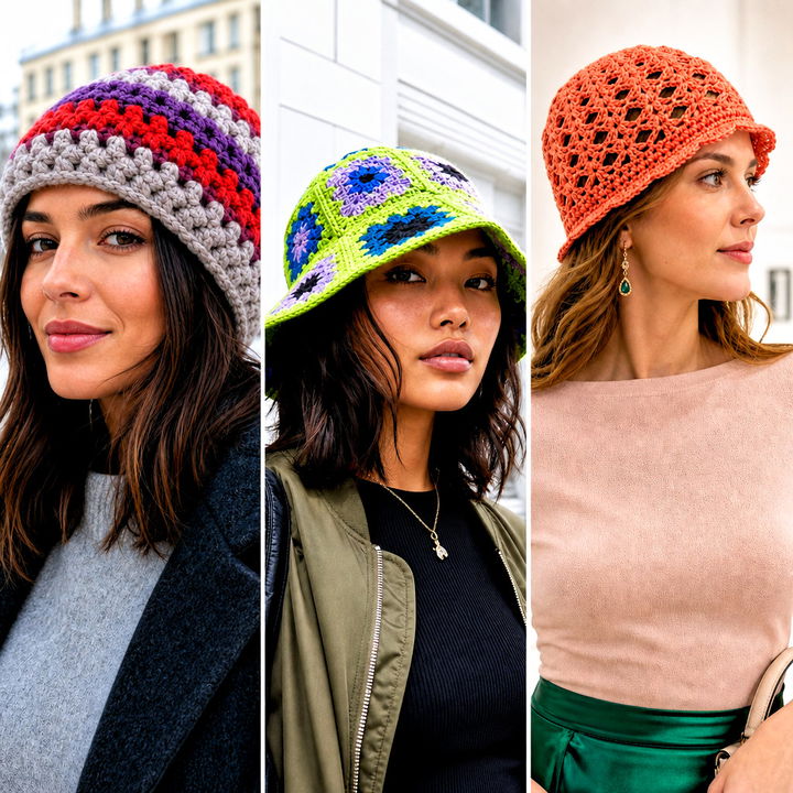 20 Granny Crochet Hat Outfit Ideas for Charming Vintage Style