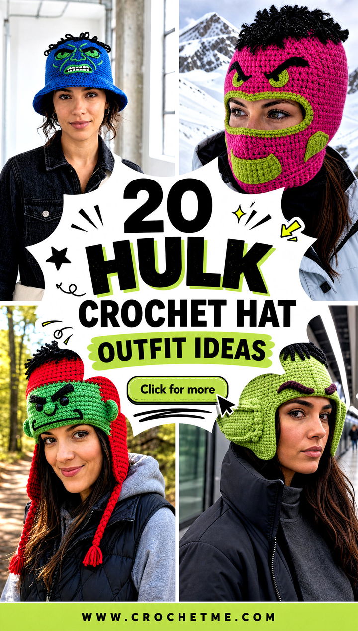 20 Hulk Crochet Hat outfit ideas - 20 Hulk Crochet Hat outfit ideas