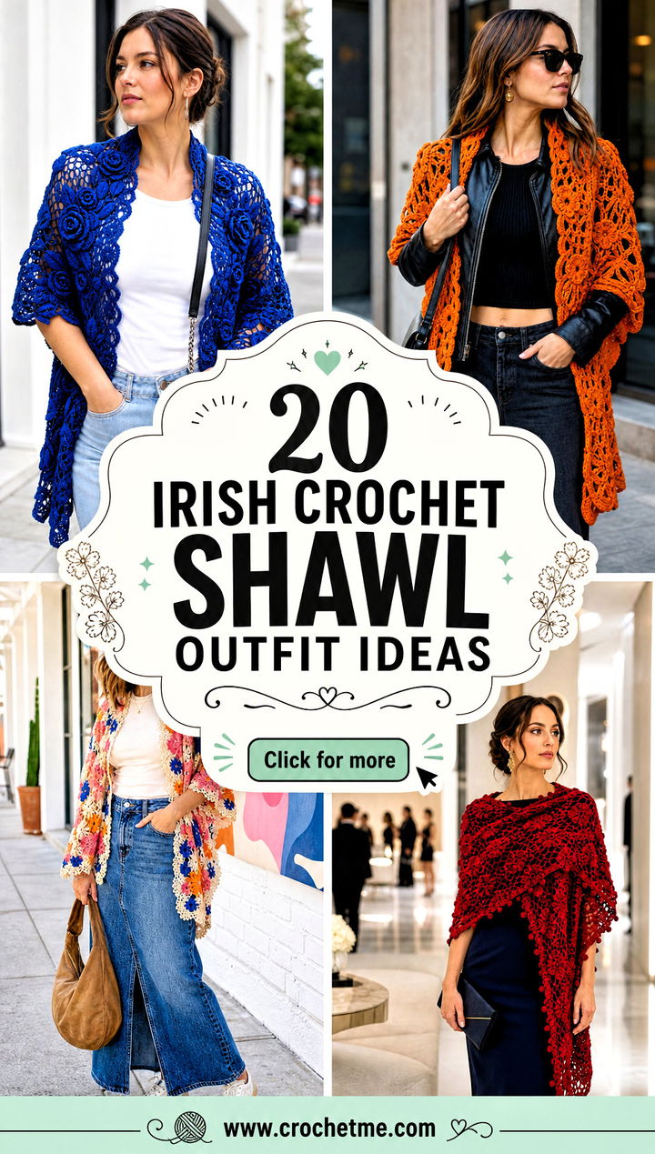 20 Irish Crochet Shawl outfit ideas - 20 Irish Crochet Shawl outfit ideas