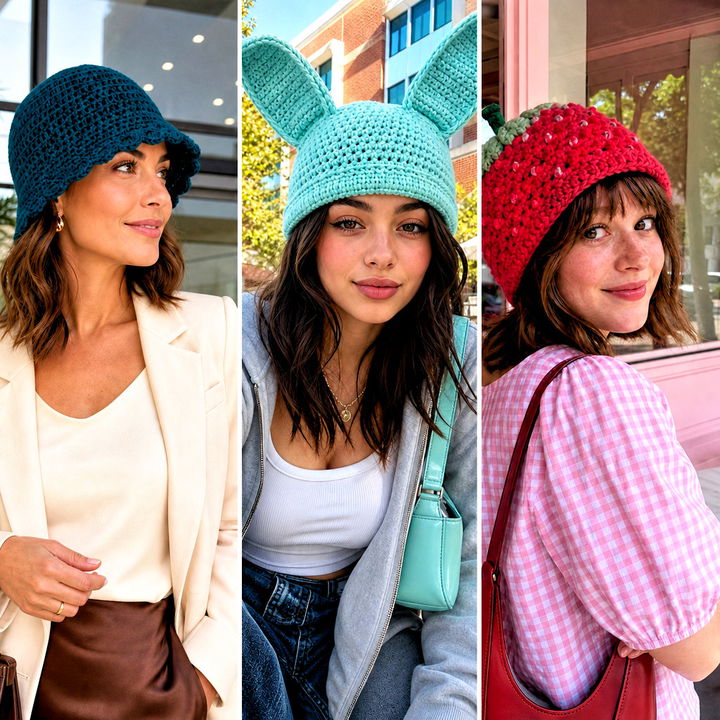 20 Kawaii Crochet Hat Outfit Ideas for Playful Everyday Style