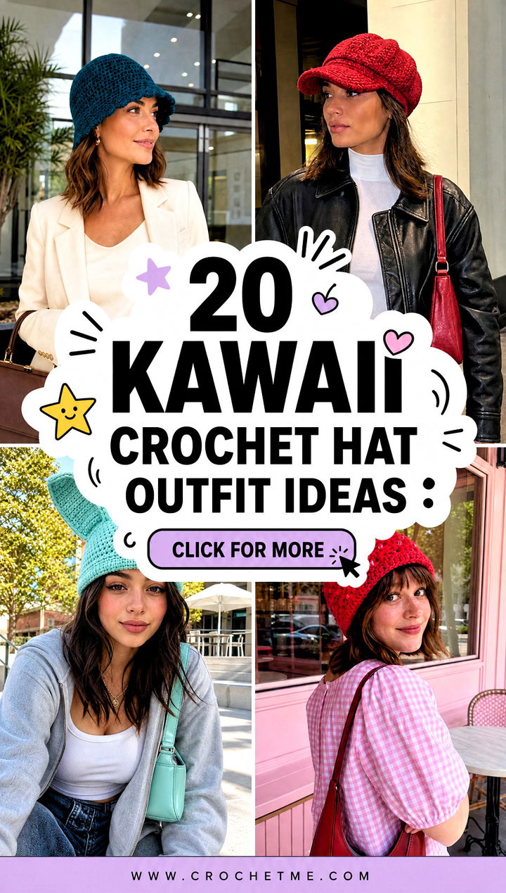 20 Kawaii Crochet Hat outfit ideas - 20 Kawaii Crochet Hat outfit ideas