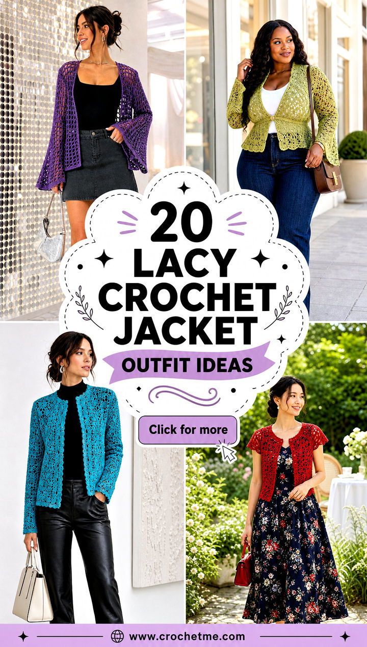 20 Lacy Crochet Jacket outfit ideas - 20 Lacy Crochet Jacket outfit ideas