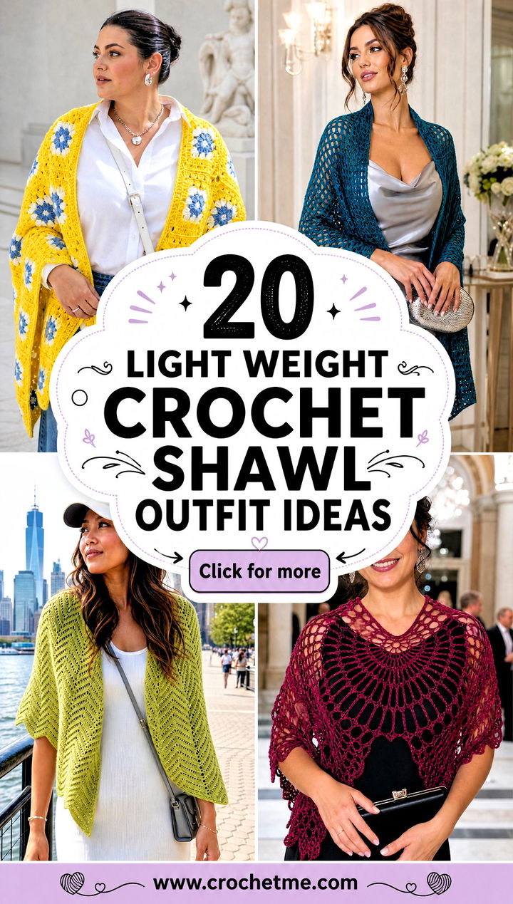 20 Light Weight Crochet Shawl outfit ideas - 20 Light Weight Crochet Shawl outfit ideas