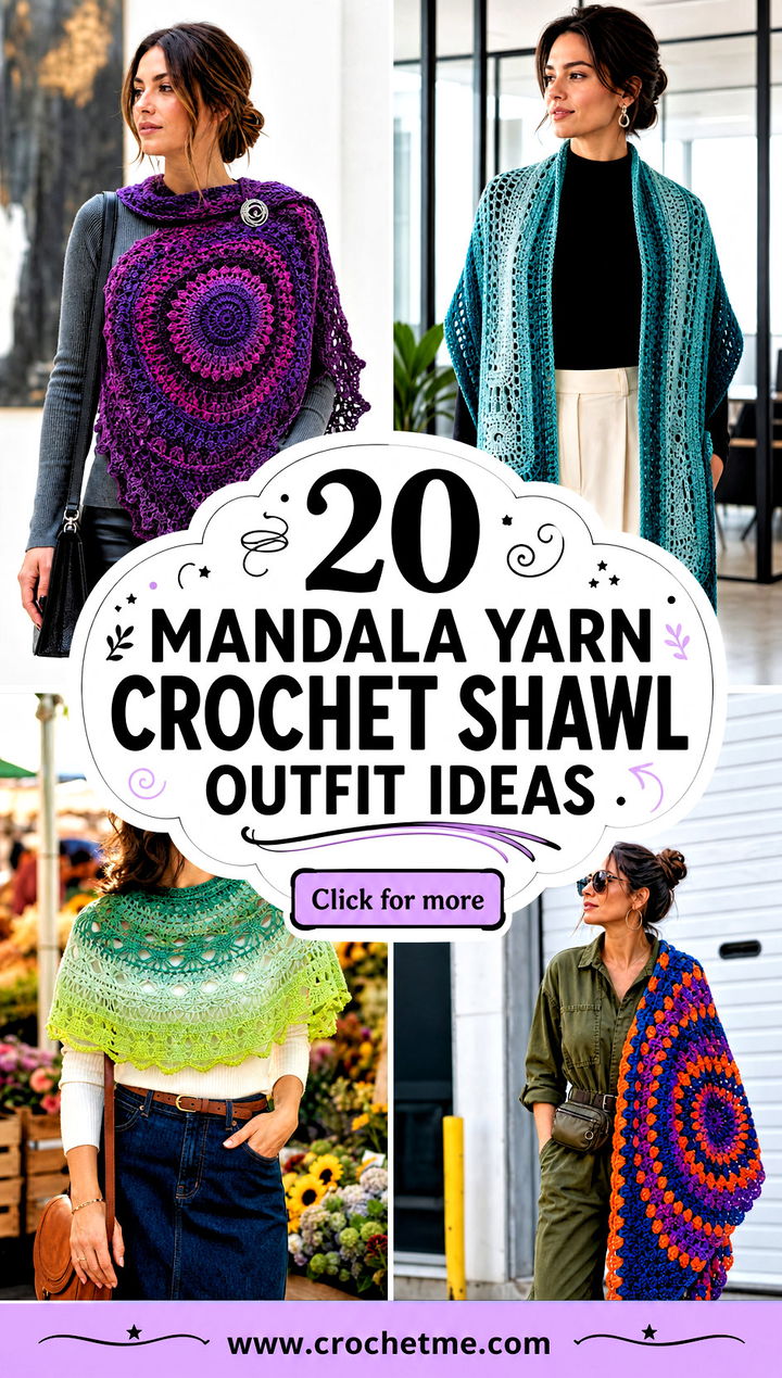 20 Mandala Yarn Crochet Shawl outfit ideas - 20 Mandala Yarn Crochet Shawl outfit ideas