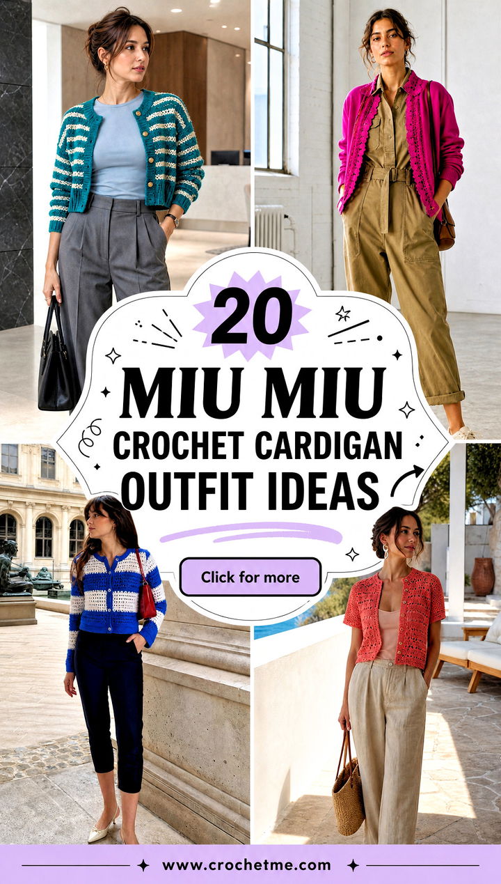 20 Miu Miu Crochet Cardigan outfit ideas - 20 Miu Miu Crochet Cardigan outfit ideas
