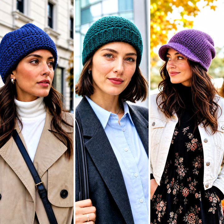 20 Moss Stitch Crochet Hat Outfit Ideas for Cozy Fall Looks